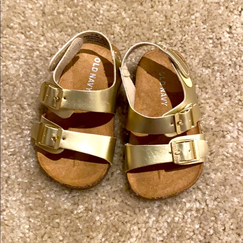 girls gold old navy sandals size 12-18 months